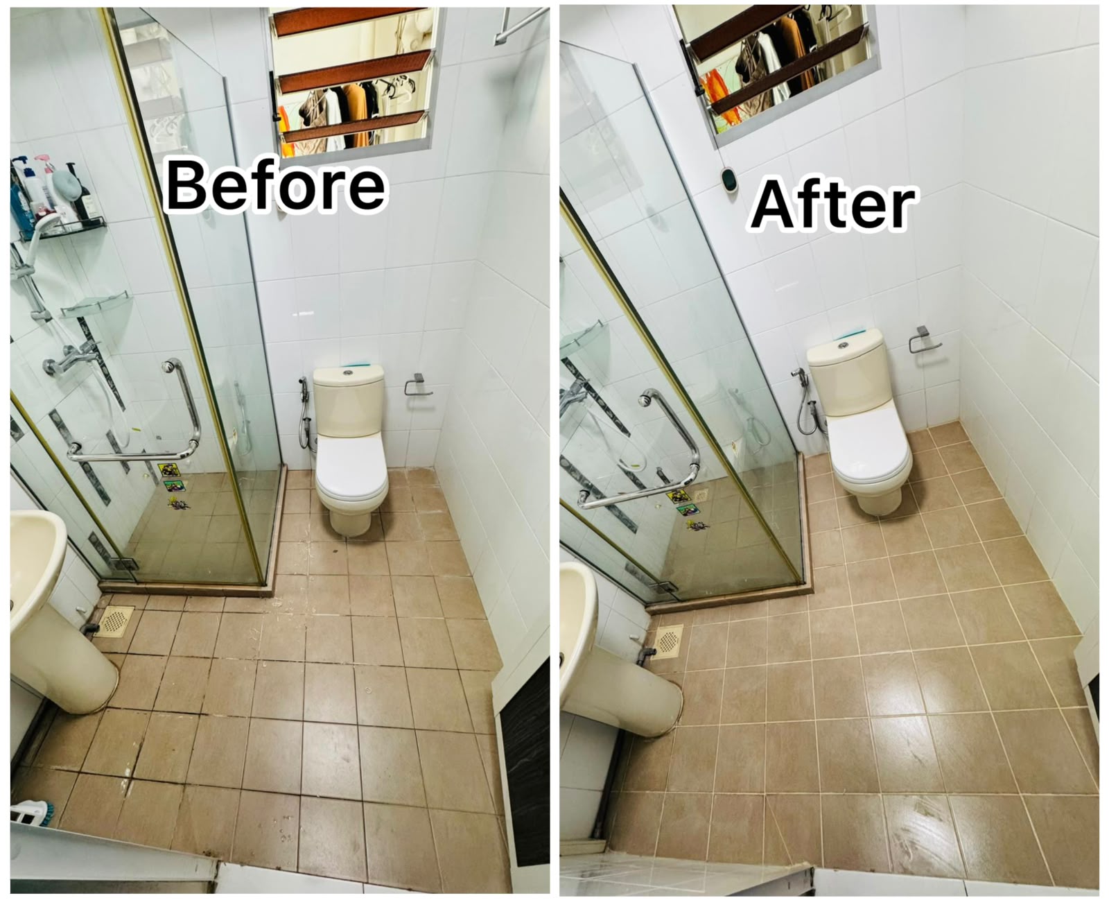 Bathroom Floor Tile Deep Cleaning & Grout Cleaning Service in Singapore